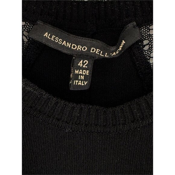 alessandro della'cqua NAPOLI Black Knit Mini Sleeveless Cocktail Dres IT 42/6 - Picture 9 of 13